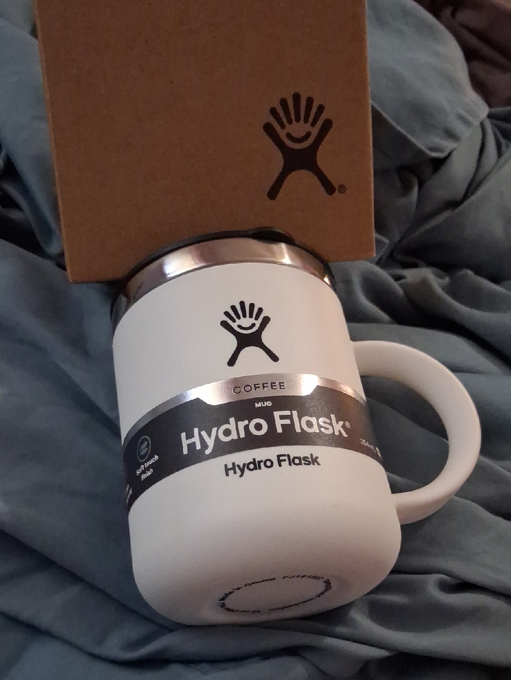 Hydro Flask White Travel Mug with Stainless Rim